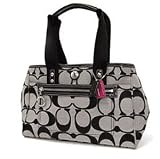 41u7qOX%2BNHL. SL160  Coach Hamptons Signature Carryall Bag Purse Tote 14878 Black White Reviews