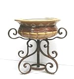 Ceramic Bowl on Fancy Metal Pedestal