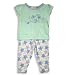 B.T. Kids - Infant Baby Girls Short Sleeved Cotton Pajama Set, White, Seafoam
