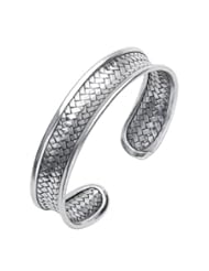 CleverEves Sterling Silver Oxidized Weave Cuff Bracelet