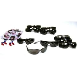 10 Black Hunting Safety Shooting Glasses & 20 Ear Plugs