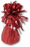 12ct Tinsel Red Balloon Weights Hologram