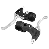 Pair Bicycle Right Left Brake Levers Replacement Black Silver Tone