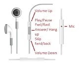 Weiß Ohrhörer Kopfhörer mit Mikrofon / Mikrofon, Fernbedienung und Lautstärkeregelung für Apple iPhone iPod iPad. Mit dem Digi Style