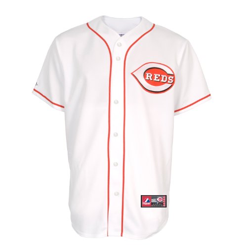MLB Men's Cincinnati Reds Scott Rolen White Home Short Sleeve 6 Button Synthetic Replica Baseball Jersey Spring 2012  (White, Large)