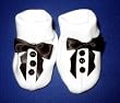 White Baby Tuxedo Bootie Crib Shoe (Four preemie and newborn sizes!), Micro Preemie 0-3 lbs