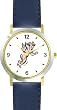 Angel In Flight No.4 - Cherub, Angel or Cupid Theme - WATCHBUDDY&reg; DELUXE TWO-TONE THEME WATCH - Arabic Numbers - Blue Leather Strap-Size-Large ( Men's Size or Jumbo Women's Size )