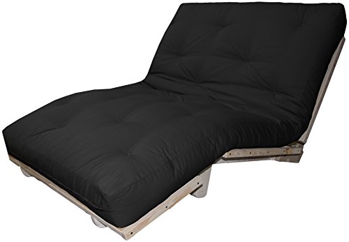 Epic Furnishings Better Fit Machine Washable Upholstery Grade Futon Cover, Twin-size 6 to 8-inch loft, Twill Black