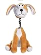 Dog Toy - Zanies Bungee Barker Plush Pull toy with Squeaker - Brown