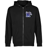 NCAA Memphis Tigers Black Logo Applique Midweight Full Zip Hoody