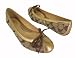Coach Jana Signature Khaki/ Gold Metallic Flats
