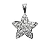 Silver Cubic Zirconia Pendants, Size: 17mm