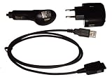 4in1-zubehör-SET LADEKABEL KFZ-LADEKABEL DATENKABEL USB für SANDISK SANSA C140 / C150 / C200 / C240 / C250 / E200 / E250 / E260 / E270 / E280 C 140 150 200 240 250 E 200 250 260 270 280 VIEW FUZE