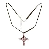 Purple Cross Necklace Cubic Zirconia