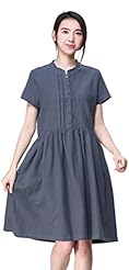 Cotton/Linen Short Sleeves  Dress