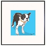 Paper Russells PAFR556 Limited Framed Print, 8x8 Inch - Boston Terrier STanding