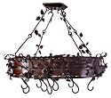 10 Hook Tuscan Rambling Rose Wrought Iron Pot Rack