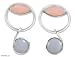  : ANGELITE PINK OPAL EARRINGS CIRCLE RAIN 0.8 W 1.2 L