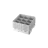 Cambro Camrack Full Size 9 Compartment Glass Rack, Soft Gray