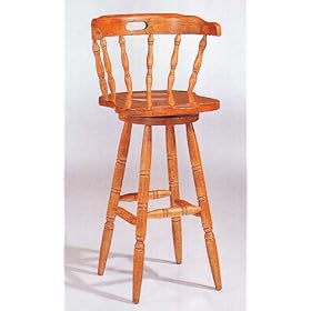 Click here to buy Colonial Oak Finish 29 Inch Swivel Bar Stool Barstool by Coaster.