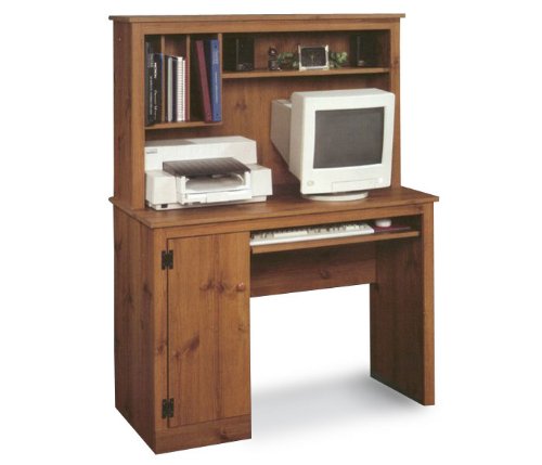 Sugar Creek Computer Desk with Hutch- Spiced Pine