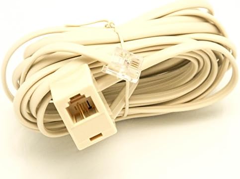 Phone Jack Extension Line Cord 15' Modular Single Jack - Phone Jack Plug - a/ka Jack Coupler - Phone Jack Adapter - Phone Accessories - Long Lasting Durable With secure Fit- No Static - 2 Year Replacement Warranty No questions Asked... TM iSoHo Phone Accessories