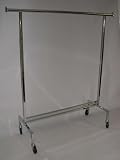 Clothing Rack 60 inch Single rail Chrome with Wheels