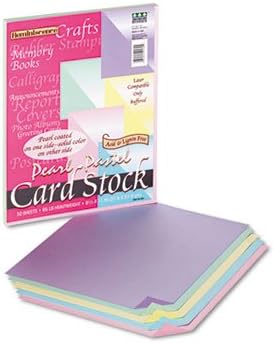 Reminiscence Card Stock, 65 lbs., Letter, Assorted Pastel Pearl Colors, 50/Pack
