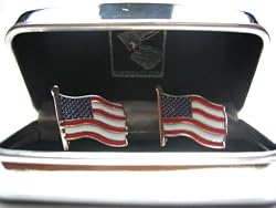 American Flag Cufflinks : USA Red, White and Blue Flag Cufflinks W/Gift Box