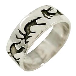 Kokopelli Etch - Sterling Silver Ring
