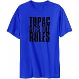 Tupac Sets The Rules Male Names Mens T-Shirt (Admiral Blue, Sizes X-Small - XXX-Large)