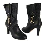 Coach Torree Black Calf Leather Buckle Boots