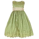 Baby Girls GREEN Flower Special Occasion Dress 12M-24M