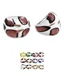 Improving Lifestyles Murano glass Ring White/Brown one size fits most