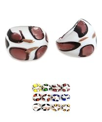 Improving Lifestyles Murano glass Ring White/Brown one size fits most