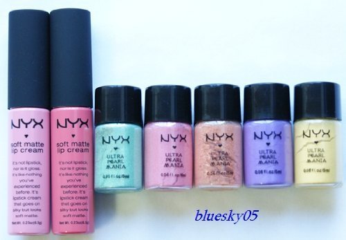 NYX 2 Soft matte lip cream+5 Loose pearl eyeshadow SET!!