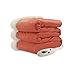BIDDEFORD BLANKETS Micro Mink Sherpa Electric Heated Blanket with Digital Controller, Throw, Spice