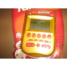 Click here to buy 2004 Hasbro Parker Brothers Electronic Hand-Held Golden Yahtzee LCD Game #04511.