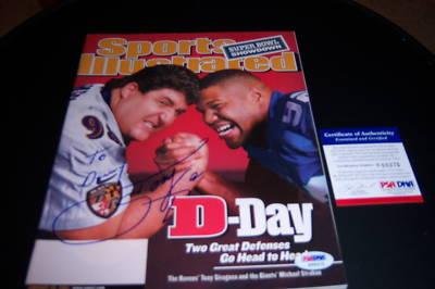 Tony Siragusa Ravens Psa/dna Signed Sports Illustrated - Autographed NFL Magazines