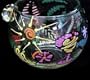Caribbean Excitement Design - Hand Painted -19 oz. Bubble Ball with candle