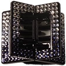 The "BEAUTIFUL ME" Hair Claw Clamp - Durable Plastic with Strong Spring, Easily Holds Thick and Thin Hair, Ideal for Everyday Use, With Reflective Faux Crystals (Blue/Clear)