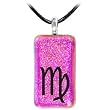 Holly Lynn Pink VIRGO Zodiac Dichroic Glass Necklace