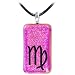 Holly Lynn Pink Virgo Zodiac Dichroic Glass Necklace