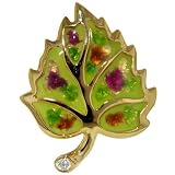 Pugster Green Gold Leaf Brooch Gifts