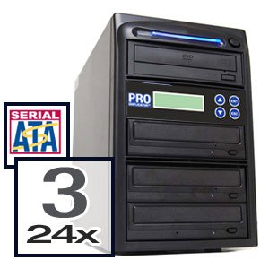 Produplicator DVD Duplicator SATA 1 to 3 Dual Layer 24X Burner Copy CD DVD Duplicator Writer Copier Tower + Free Nero Multimedia Software ($20 Value)