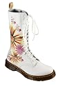 Dr. Martens Flower Burst, 14 Eylet, Womens Leather Boots, White