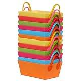 Bright Cotton Fabric Covered Small Cases with Leatherette Handles 12x8x5 Set of 12 by Traders and Company