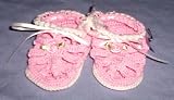 Infants Crochet Sandles ~ Pink & White