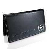 Ford Mustang Black Leather Checkbook Cover