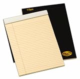 TOPS Docket Gold Premium Legal Pad with Cover, 8.5 x 11.75 Inch, Legal Rule, 70 Sheets, Ivory Sheets-Black Privacy  Cover(99713)